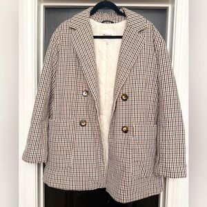 Madewell Women’s Puffer Padded Double Breasted Cozy Plaid Jacket NB250 Sz Medium